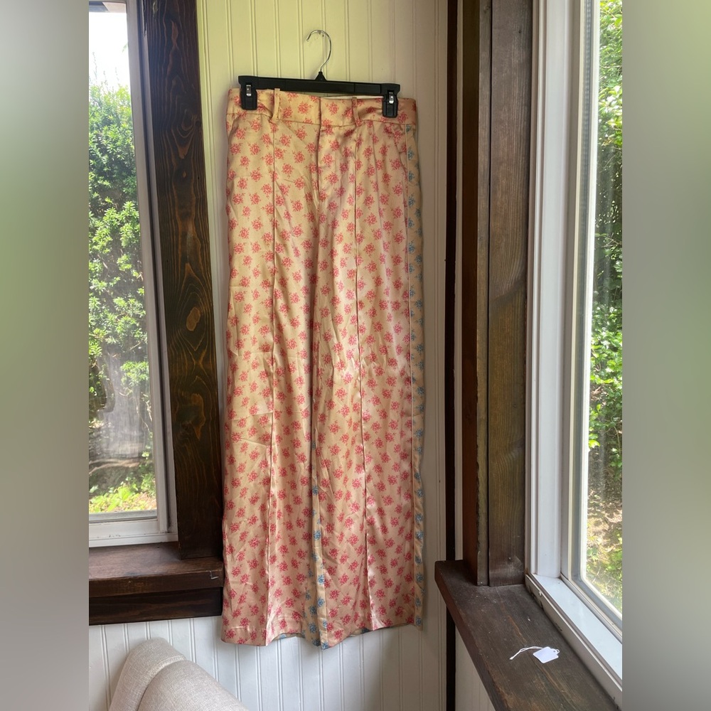 Zara Floral Wide-Leg Pants